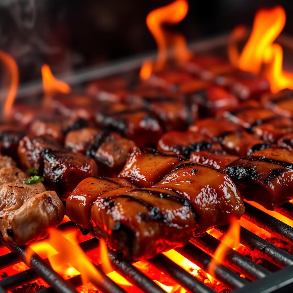 Sizzling grilled meats
