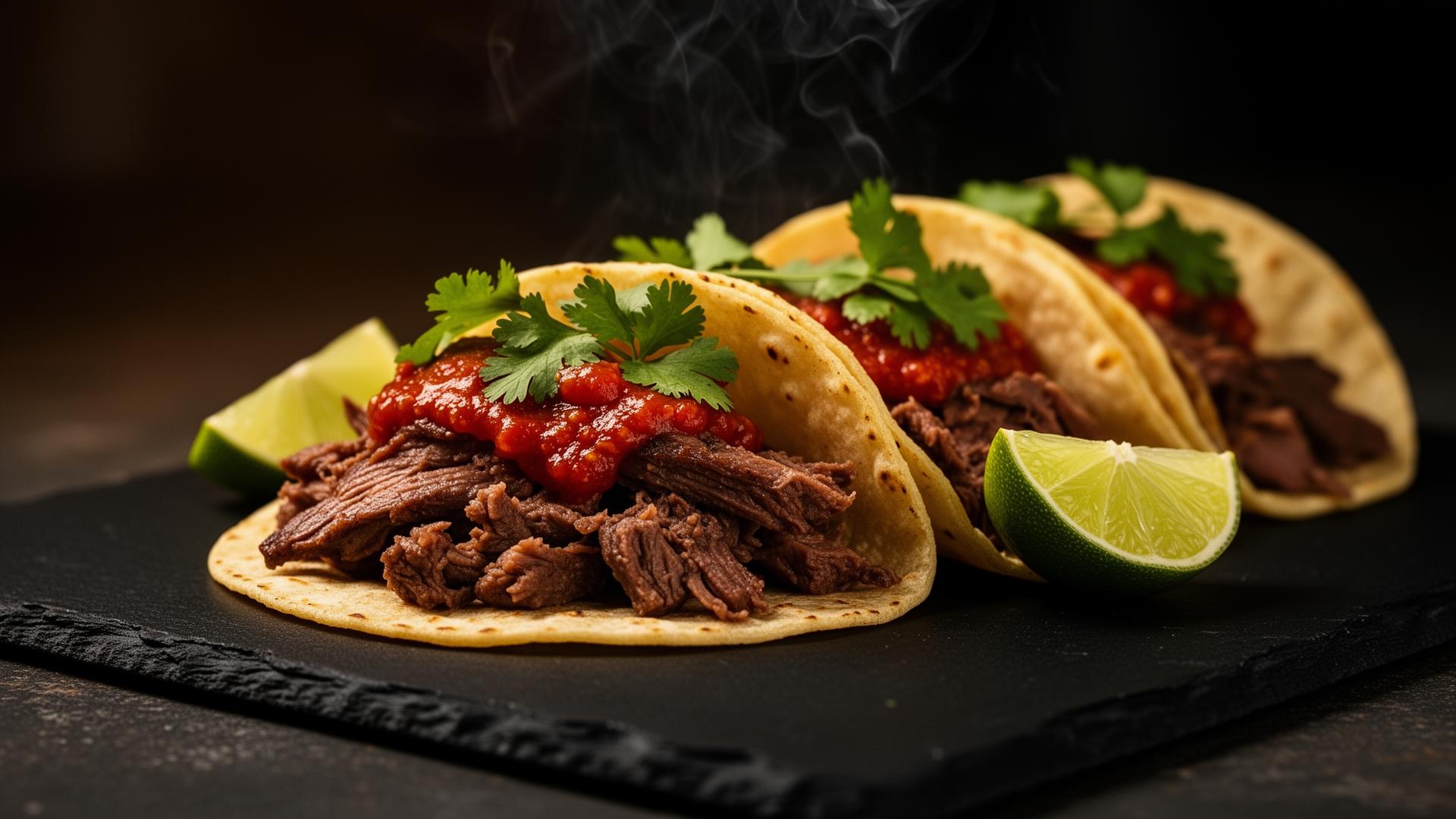 Fresh barbacoa tacos at Jerry's Tacos in Galveston